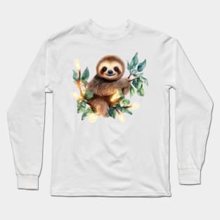 Christmas Sloth Long Sleeve T-Shirt